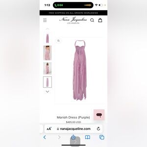 Nana Jacqueline Mariah Dress in purple. Nwt never worn.